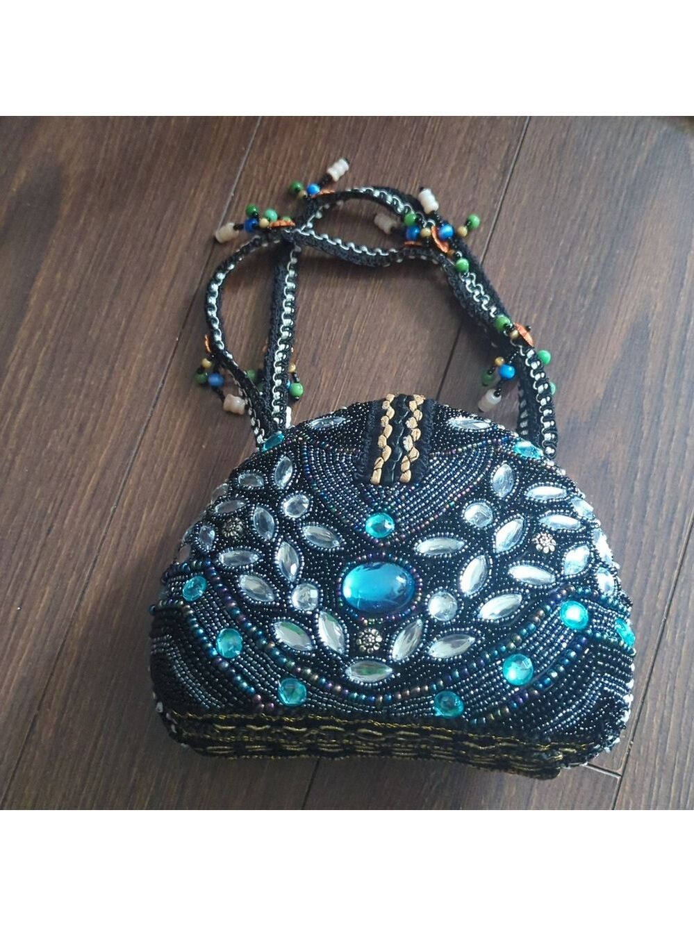Handmade Beaded & Rhinestone Handbag - Picture 3 of 12